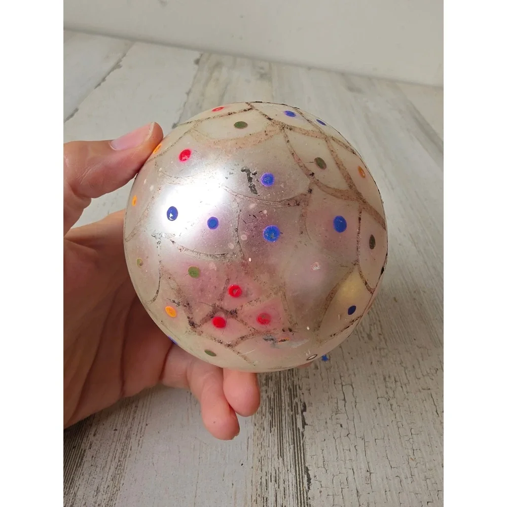 Vintage Poland mermaid glass ornament rainbow jumbo Xmas tree
